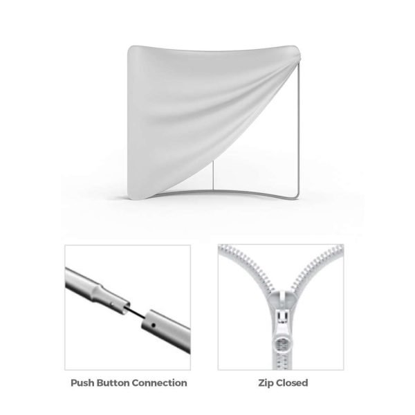 WaveLine Display 8ft trade show tension fabric backdrop